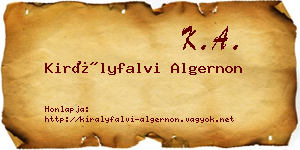Királyfalvi Algernon névjegykártya
